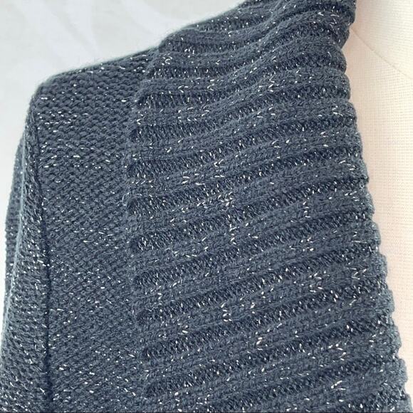 Covington Black Long Sleeve Silver Sparkle Cardigan  NWT Large Petite - Picture 5 of 10
